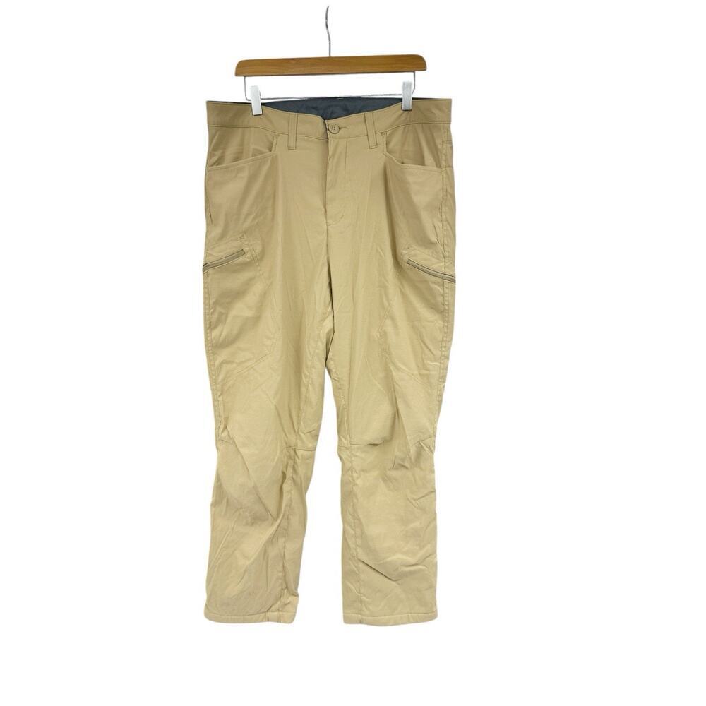 Eddie Bauer Khaki Men’s Winter Warm Pants Fleece Lined Winter Size 36 Short